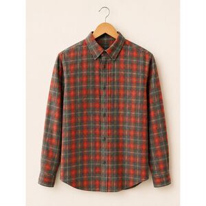 J.Crew Plaid Button-Down Shirt | Men's XL | 100% Cotton | Red & Charcoal Plaid